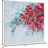 imageYihui Arts Red Poppy Canvas Wall Art  Teal Leaf Painting with Gold Foil and Textured Decor for a Mesmerizing Home AccentPoppy