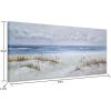 imageYihui Arts Beach Canvas Wall Art with Textured Beautiful Ocean Paintings Modern Abstract Coastal Artwork with Happy Bird Picturs for Living Room Bedroom Kitchen DecorBlue Beach