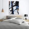 imageYihui Arts Abstract Canvas Wall Art Pictures Thick Texture Grey with Gold Foil Paintings Hand Painted by Professional Artist For Dinning Room DecorationBlue
