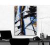imageYihui Arts Abstract Canvas Wall Art Pictures Thick Texture Grey with Gold Foil Paintings Hand Painted by Professional Artist For Dinning Room DecorationBlue