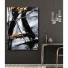 imageYihui Arts Abstract Canvas Wall Art Pictures Thick Texture Grey with Gold Foil Paintings Hand Painted by Professional Artist For Dinning Room DecorationBlack