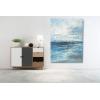imageYihui Arts Abstract Canvas Wall Art Pictures Thick Texture Grey with Gold Foil Paintings Hand Painted by Professional Artist For Dinning Room DecorationBlue 2