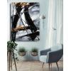 imageYihui Arts Abstract Canvas Wall Art Pictures Thick Texture Grey with Gold Foil Paintings Hand Painted by Professional Artist For Dinning Room DecorationBlack