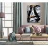 imageYihui Arts Abstract Canvas Wall Art Pictures Thick Texture Grey with Gold Foil Paintings Hand Painted by Professional Artist For Dinning Room DecorationBlack