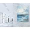 imageYihui Arts Abstract Canvas Wall Art Pictures Thick Texture Grey with Gold Foil Paintings Hand Painted by Professional Artist For Dinning Room DecorationBlue 2