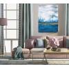 imageYihui Arts Abstract Canvas Wall Art Pictures Thick Texture Grey with Gold Foil Paintings Hand Painted by Professional Artist For Dinning Room DecorationBlue 1