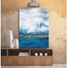 imageYihui Arts Abstract Canvas Wall Art Pictures Thick Texture Grey with Gold Foil Paintings Hand Painted by Professional Artist For Dinning Room DecorationBlue 1