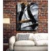 imageYihui Arts Abstract Canvas Wall Art Pictures Thick Texture Grey with Gold Foil Paintings Hand Painted by Professional Artist For Dinning Room DecorationBlack
