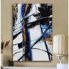 imageYihui Arts Abstract Canvas Wall Art Pictures Thick Texture Grey with Gold Foil Paintings Hand Painted by Professional Artist For Dinning Room DecorationBlue