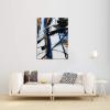 imageYihui Arts Abstract Canvas Wall Art Pictures Thick Texture Grey with Gold Foil Paintings Hand Painted by Professional Artist For Dinning Room DecorationBlue