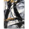 imageYihui Arts Abstract Canvas Wall Art Pictures Thick Texture Grey with Gold Foil Paintings Hand Painted by Professional Artist For Dinning Room DecorationBlack