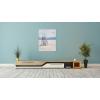 imageYihui Arts Ocean Canvas Wall Art with Textured Abstract Beach Paintings with Ladder and Umbrella Contemporary Coastal Pictures with Blue Color for Living Room Bedroom Bathroom DecorBeach With Ladder