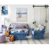 imageYihui Arts Ocean Canvas Wall Art with Textured Abstract Beach Paintings with Ladder and Umbrella Contemporary Coastal Pictures with Blue Color for Living Room Bedroom Bathroom DecorBeach With Ladder