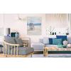 imageYihui Arts Ocean Canvas Wall Art with Textured Abstract Beach Paintings with Ladder and Umbrella Contemporary Coastal Pictures with Blue Color for Living Room Bedroom Bathroom DecorBeach With Ladder