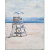 imageYihui Arts Ocean Canvas Wall Art with Textured Abstract Beach Paintings with Ladder and Umbrella Contemporary Coastal Pictures with Blue Color for Living Room Bedroom Bathroom DecorBeach With Ladder
