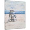 imageYihui Arts Ocean Canvas Wall Art with Textured Abstract Beach Paintings with Ladder and Umbrella Contemporary Coastal Pictures with Blue Color for Living Room Bedroom Bathroom DecorBeach With Ladder