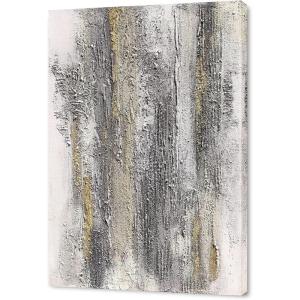 imageYihui Arts Abstract Canvas Wall Art Pictures Thick Texture Grey with Gold Foil Paintings Hand Painted by Professional Artist For Dinning Room DecorationGrey 1