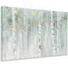 imageYihui Arts Abstract Landscape Canvas Art Hand Painted 3D Tree Paintings with Gold Foil for Wall Decor Modern Artwork Pictures Living Room Bedroom DecorationBirch Forest