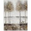 imageYihui Arts Lake Landscape Wall Art  Rustic Farmhouse Canvas Painting with Textured Tree and Gold Foil Accents for Living Room Bedroom or Bathroom DecorTree