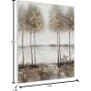 imageYihui Arts Lake Landscape Wall Art  Rustic Farmhouse Canvas Painting with Textured Tree and Gold Foil Accents for Living Room Bedroom or Bathroom DecorTree
