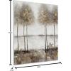 imageYihui Arts Lake Landscape Wall Art  Rustic Farmhouse Canvas Painting with Textured Tree and Gold Foil Accents for Living Room Bedroom or Bathroom DecorTree