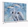 imageYihui Arts Rustic Coastal Canvas Wall Art  Vertical Heron Painting with Textured  Abstract Bird Artwork for Farmhouse Living Room Bathroom Hallway DecorBlue Heron Couples