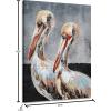 imageYihui Arts Rustic Coastal Canvas Wall Art  Vertical Heron Painting with Textured  Abstract Bird Artwork for Farmhouse Living Room Bathroom Hallway DecorHeron