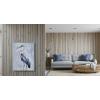 imageYihui Arts Rustic Coastal Canvas Wall Art  Vertical Heron Painting with Textured  Abstract Bird Artwork for Farmhouse Living Room Bathroom Hallway DecorBlue Heron