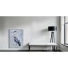imageYihui Arts Rustic Coastal Canvas Wall Art  Vertical Heron Painting with Textured  Abstract Bird Artwork for Farmhouse Living Room Bathroom Hallway DecorBlue Heron