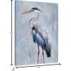 imageYihui Arts Rustic Coastal Canvas Wall Art  Vertical Heron Painting with Textured  Abstract Bird Artwork for Farmhouse Living Room Bathroom Hallway DecorBlue Heron