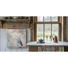 imageYihui Arts Rustic Coastal Canvas Wall Art  Vertical Heron Painting with Textured  Abstract Bird Artwork for Farmhouse Living Room Bathroom Hallway DecorSquare Heron