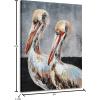 imageYihui Arts Rustic Coastal Canvas Wall Art  Vertical Heron Painting with Textured  Abstract Bird Artwork for Farmhouse Living Room Bathroom Hallway DecorHeron