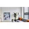 imageYihui Arts Rustic Coastal Canvas Wall Art  Vertical Heron Painting with Textured  Abstract Bird Artwork for Farmhouse Living Room Bathroom Hallway DecorBlue Birds