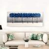 imageYihui Arts Landscape Painting Abstract Tree Canvas Art Handpainted Indigo Blue Forest Pictures Artwork for Living Room Bedroom Wall Decor 20Wx40L