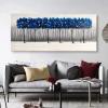 imageYihui Arts Landscape Painting Abstract Tree Canvas Art Handpainted Indigo Blue Forest Pictures Artwork for Living Room Bedroom Wall Decor 20Wx40L