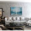 imageYihui Arts Modern Birch Tree Canvas Wall Art with Textured Black and White Forest Painting on Canvas Pictures for Living Room Bedroom Bathroom DecorationBlue Tree