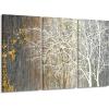 imageYihui Arts Modern Birch Tree Canvas Wall Art with Textured Black and White Forest Painting on Canvas Pictures for Living Room Bedroom Bathroom DecorationBrown Tree