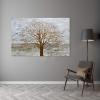 imageYihui Arts Modern Birch Tree Canvas Wall Art with Textured Black and White Forest Painting on Canvas Pictures for Living Room Bedroom Bathroom DecorationGrey Tree