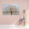 imageYihui Arts Modern Birch Tree Canvas Wall Art with Textured Black and White Forest Painting on Canvas Pictures for Living Room Bedroom Bathroom DecorationGrey Tree