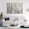 imageYihui Arts Modern Birch Tree Canvas Wall Art with Textured Black and White Forest Painting on Canvas Pictures for Living Room Bedroom Bathroom DecorationBirch Tree