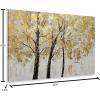 imageYihui Arts Modern Birch Tree Canvas Wall Art with Textured Black and White Forest Painting on Canvas Pictures for Living Room Bedroom Bathroom DecorationGold Foil Tree