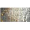 imageYihui Arts Modern Birch Tree Canvas Wall Art with Textured Black and White Forest Painting on Canvas Pictures for Living Room Bedroom Bathroom DecorationBrown Tree