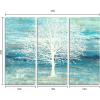 imageYihui Arts Modern Birch Tree Canvas Wall Art with Textured Black and White Forest Painting on Canvas Pictures for Living Room Bedroom Bathroom DecorationBlue Tree