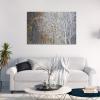 imageYihui Arts Modern Birch Tree Canvas Wall Art with Textured Black and White Forest Painting on Canvas Pictures for Living Room Bedroom Bathroom DecorationBrown Tree