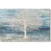 imageYihui Arts Modern Birch Tree Canvas Wall Art with Textured Black and White Forest Painting on Canvas Pictures for Living Room Bedroom Bathroom DecorationBlue Tree