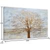imageYihui Arts Modern Birch Tree Canvas Wall Art with Textured Black and White Forest Painting on Canvas Pictures for Living Room Bedroom Bathroom DecorationGrey Tree