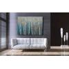 imageYihui Arts Modern Birch Tree Canvas Wall Art with Textured Black and White Forest Painting on Canvas Pictures for Living Room Bedroom Bathroom DecorationTeal Tree