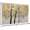imageYihui Arts Modern Birch Tree Canvas Wall Art with Textured Black and White Forest Painting on Canvas Pictures for Living Room Bedroom Bathroom DecorationGold Foil Tree