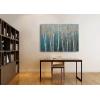 imageYihui Arts Modern Birch Tree Canvas Wall Art with Textured Black and White Forest Painting on Canvas Pictures for Living Room Bedroom Bathroom DecorationTeal Tree