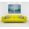 imageYihui Arts Modern Birch Tree Canvas Wall Art with Textured Black and White Forest Painting on Canvas Pictures for Living Room Bedroom Bathroom DecorationBlue Tree